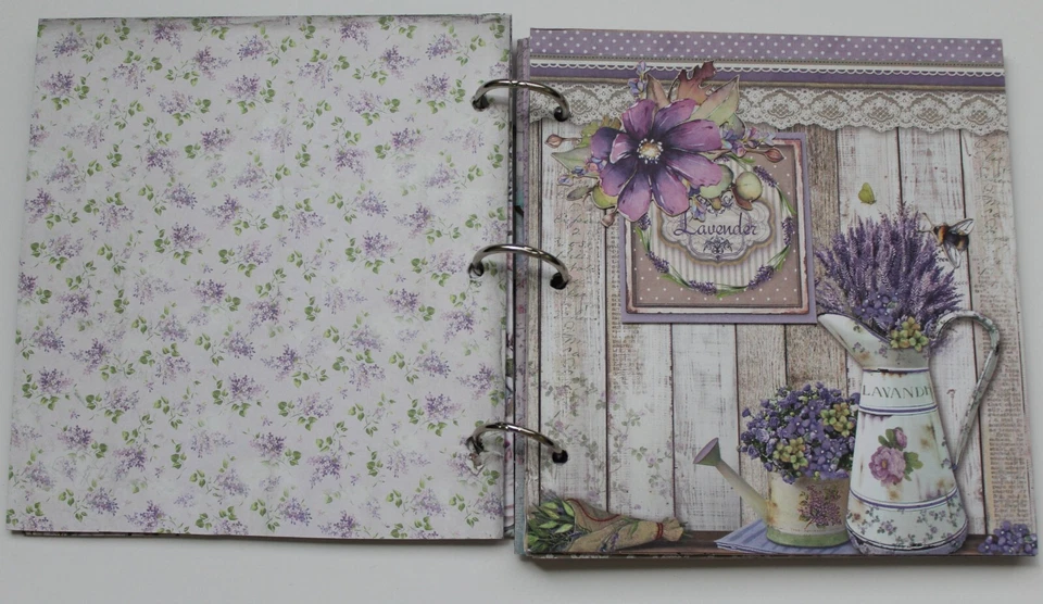 Handmade Lavender Color Scrapbook Album - Image 3 of 4
