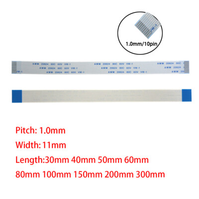 10Pin 1mm Pitch FFC FPC Flexible Flat Cable AWM VW-1 20624 80C 60V A B Type