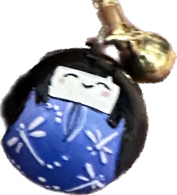 Japanese Netsuke Charm Blue Round