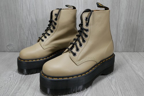 Dr. Martens Womens Boots 1460 Pascal Max Platform Lace Up Taupe Leather US8 EU39 - Imagen 2 de 6