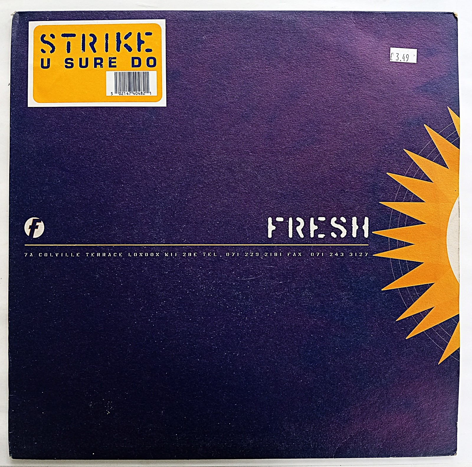 STRIKE - U SURE DO 12"" VINYL 1994 FRESH FRSHT19 *VG+/G+*