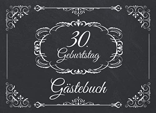 Vintage GäStebuch Zum 30. Geburtstag: Schwarz-Weiß-image