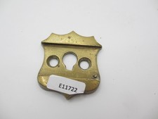 Victorian Brass Keyhole Escutcheon Plate PART Old Safe Antique