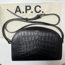 A.P.C. Woman Half Moon Bag Embossed Croco Limited Edition Style Refined Minimali