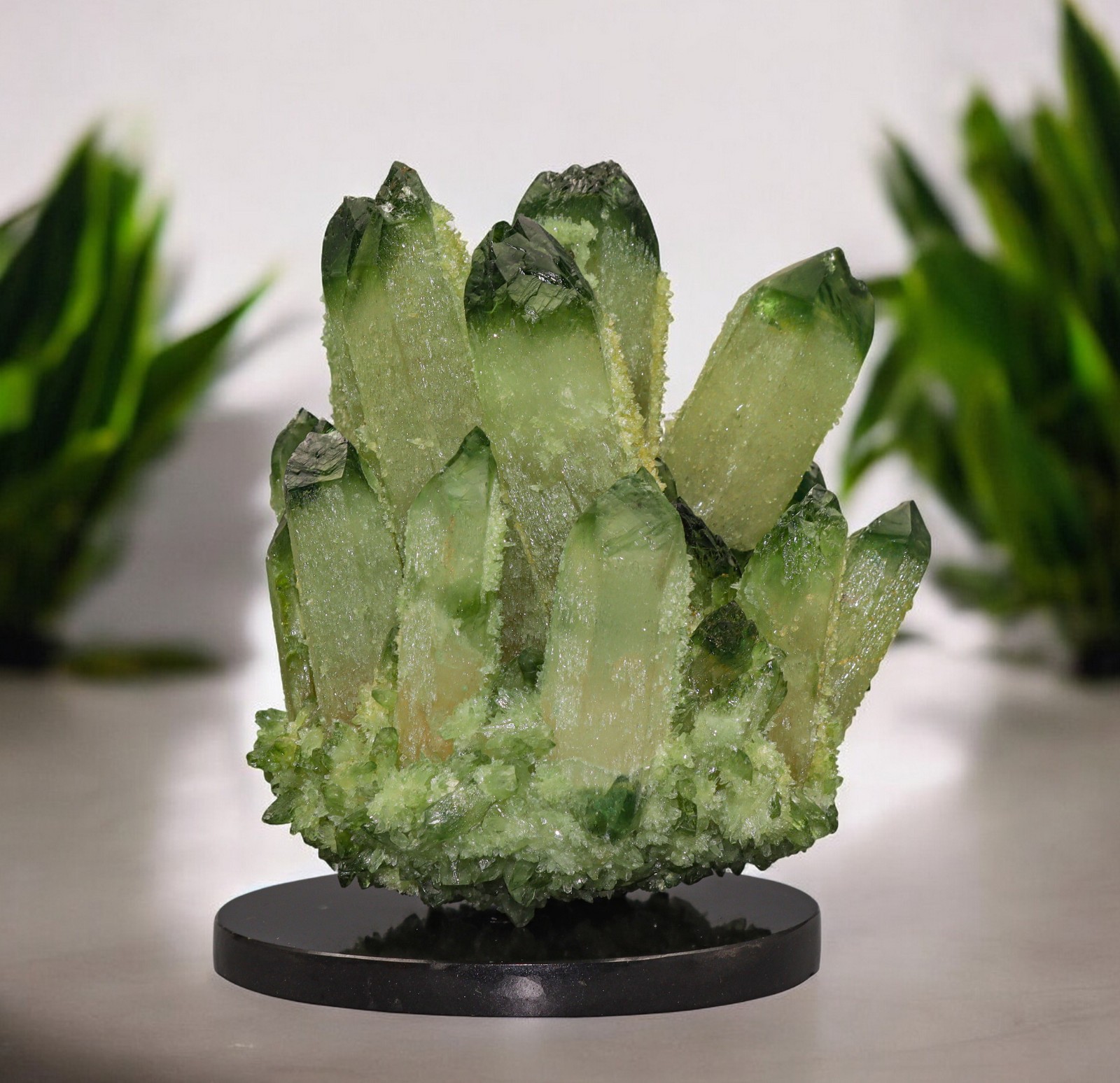 100 mm Grüner Geist Phantom Quarz Heilgeist Aura Chakra Energie Stein Cluster