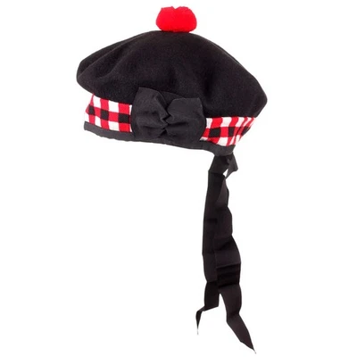 THE SCOTLAND KILT COMPANY Cappello uomo a dadini Balmoral cofano fascia pipa misure 54-61 cm