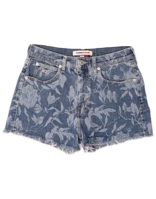 Tommy Hilfiger Womens Denim Shorts W27 Small Blue Floral Cotton AG24 - Image 1 of 3