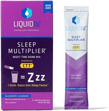 LIQUID IV Lavender Blueberry Sleep Drink Mix 10 Count, 3.35 OZ