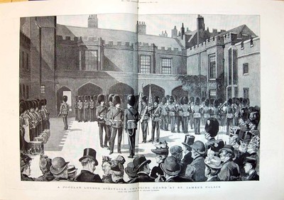 Alte 1890 beliebte London Brille Wechselwache St. James'S Palace L 19th