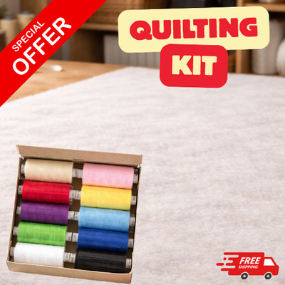 Steppset Steppdecke Watte 150 cm + Mäntel Mond 10 Fäden Set Größe & Farbe wählbar