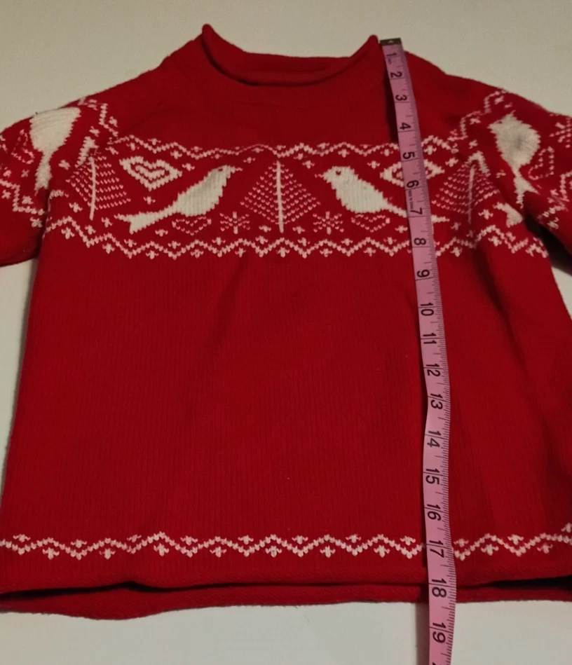 Suéter Hanna Andersson Talla 110 EE. UU. 5 Rojo Blanco Navidad Vacaciones Manga Larga Foto 4 de 4