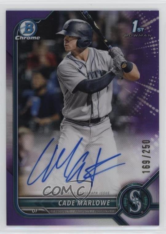 2022 Bowman Chrome Prospect Purple Refractor /250 Cade Marlowe #CPA-CM Auto 3hd