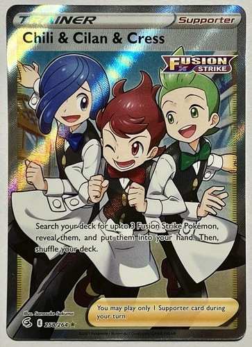 Chili & Cilan & Cress 258/264 (NM) Ultra Rare Sword & Shield: Fusion Strike 21’