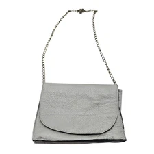 Silver Sholder Cross Body Cluch Ashly Rose Purse With Gold Chain Strap