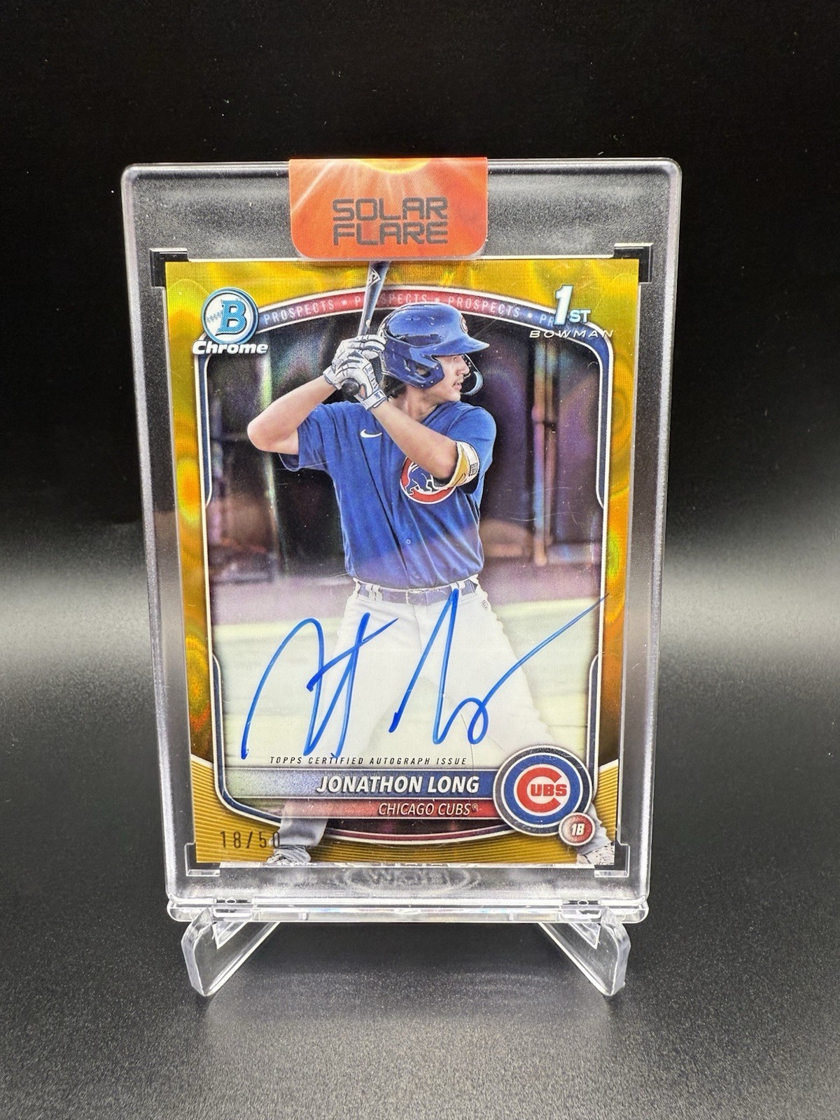 JONATHON LONG 2025 BOWMAN CHROME 1ST GOLD LAVA REFRACTOR AUTO /50 Q4060