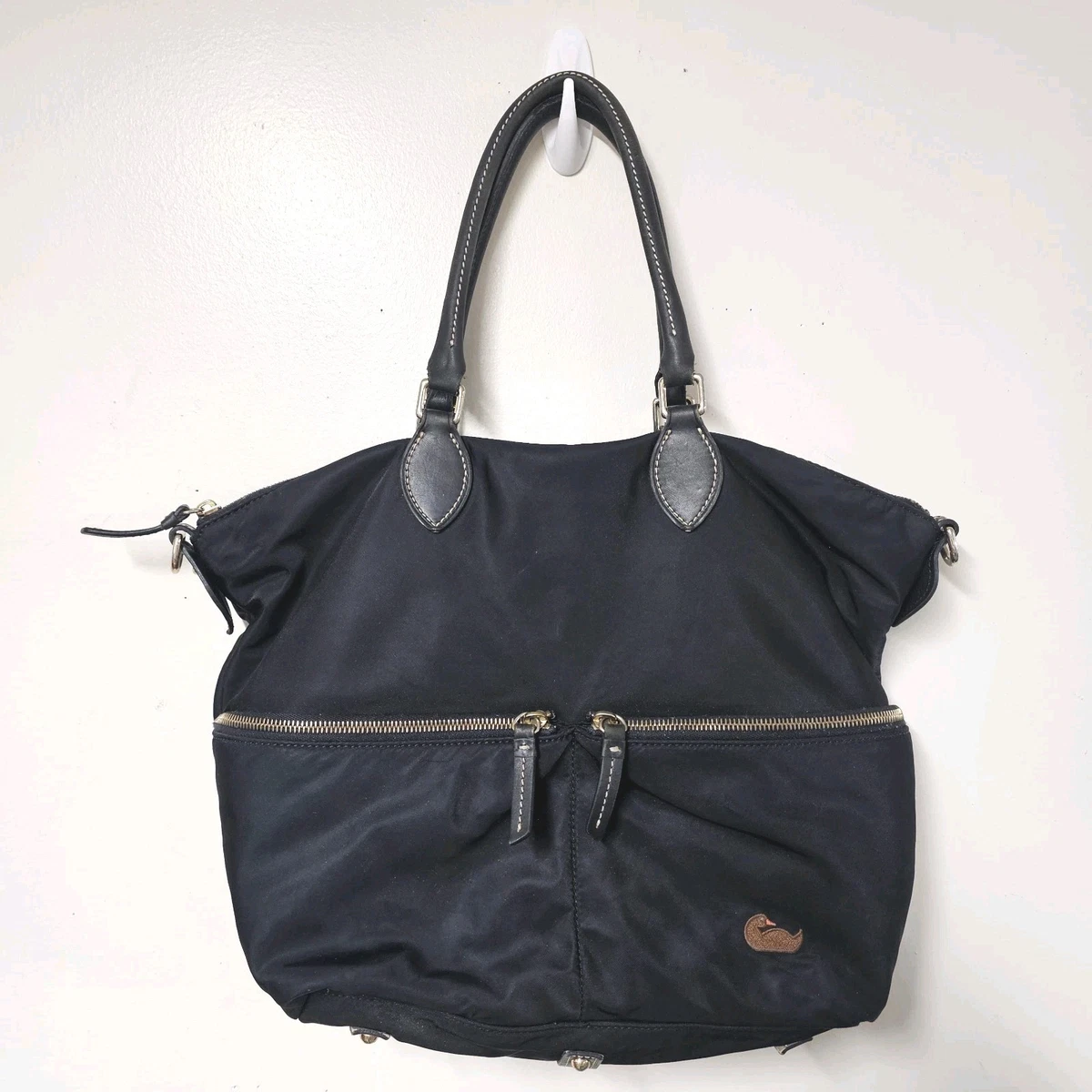 Borsa A Mano Dooney & Bourke In Nylon E Pelle Con Bordo Grande - Foto 8