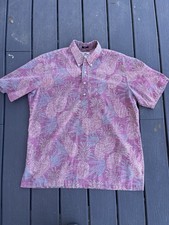 Reyn Spooner Hawaiian Shirt Mens XL Reverse Print Pineapple Leaf Aloha