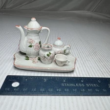 Miniature Tea Set Andrea By Sadek  1:6 Doll Strawberry Theme Partial Set