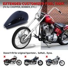 5'' Stretched 4.7 Gallon Gas Fuel Tank Fit For Harley Bobber Chopper Custom US