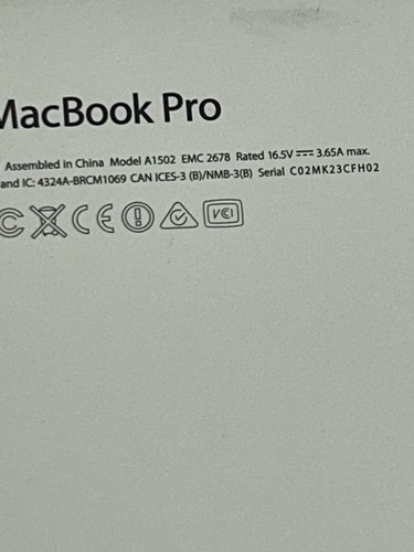 Apple A1502 MacBook Pro For Parts or Not Working LOTA6 (SCREEN DAMAGE) - Afbeelding 19 van 19