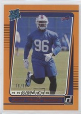 2021 Panini Donruss Rated Rookie Jersey Number 8/96 Carlos Basham Jr Boogie xr1