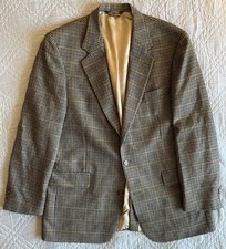 Brooks Brothers Made in USA Multicolor Houndstooth Check Wool Jacket Size 44 L