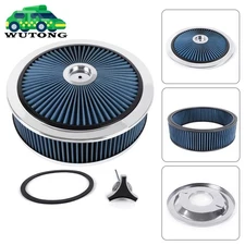 Blue Deep Dish Performance Air Cleaner, 14 x 4 Inch, Round Shape, Universal