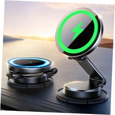 for MagSafe Car Mount Charger, All-Metal 15W Fast MagSafe Car Charger, Black