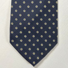 Polo Ralph Lauren Tie Mens Navy Blue Silk Floral Medallion Made in Italy 58x3.5"