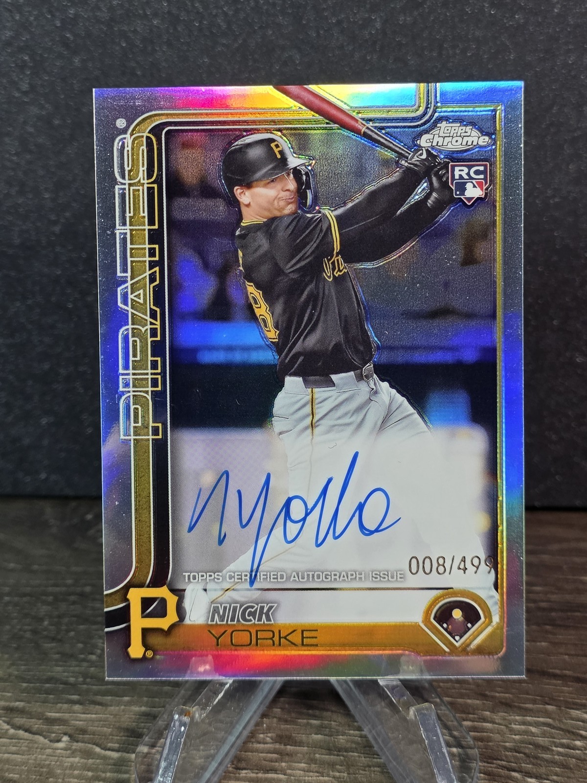2025 Topps Chrome #RA-NY Nick Yorke Rookie Autographs Refractors #/499 Pirates