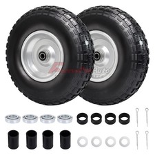 2pcs 13 4.00-6 Flat Free Tire And Wheelsw 58 34 Bearing 1.8-4.8 Hub