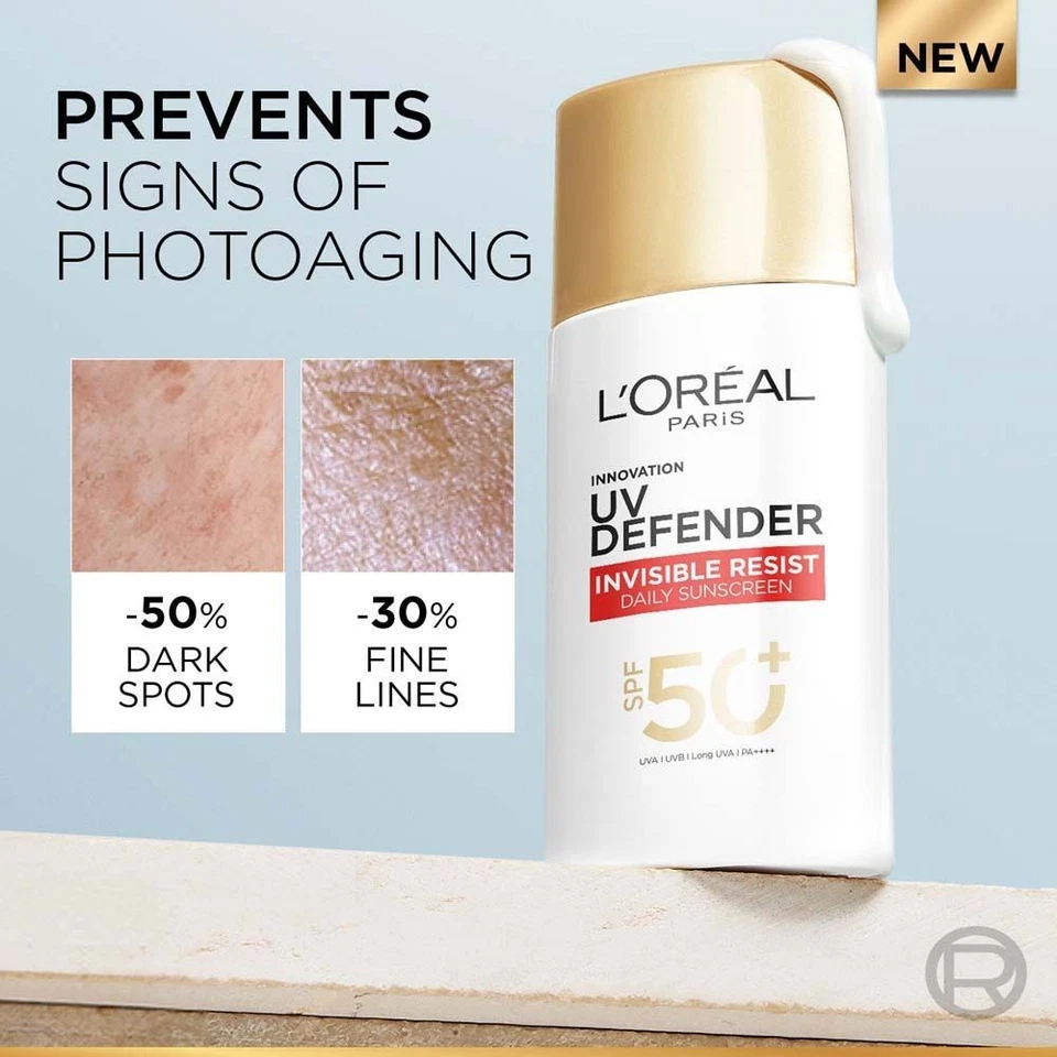L'Oreal Paris UV Defender Invisible Resist Daily Sunscreen SPF 50+ PA++++ (30ml) - Image 4 of 4