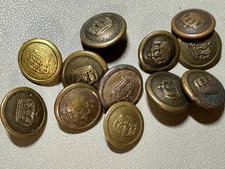 🇩🇪 WWI German M-1910 Crown Buttons Lot of 12 — Original Imperial Issue