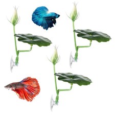 QfwdfcTrenz 3 Pcs Betta Fish Bed Leaf Hammock Suction Cup 3 X Green