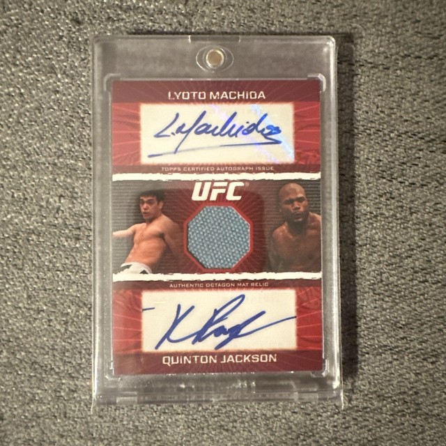 2009 Topps UFC Round 2 Dual Mat Relic Auto LYOTO MACHIDA QUINTON JACKSON 06/25
