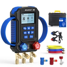 L505 Digital Manifold HVAC Gauge Set 95 Refrigerants Dual Pressure&Temp Test