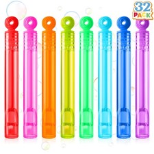 JOYIN 32 Pack Mini Bubble Wands, 8 Colors Circle Party 4 inches, Multicolor