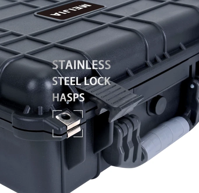 Waterproof Hard Case with Foam, Fits Camera, Drone, Pistol, 13.35"x11.63"x5.98" - Image 4 of 4