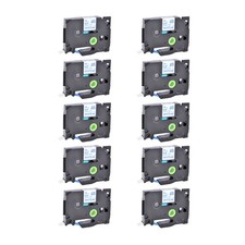 10PK Compatible with Brother TZe TZ-FA3 Fabric Iron-on 12mm Blue Label Tape