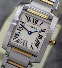 Cartier Tank Francaise SM Combi K18YG 18K Gold Ladies Watch Quartz 459223