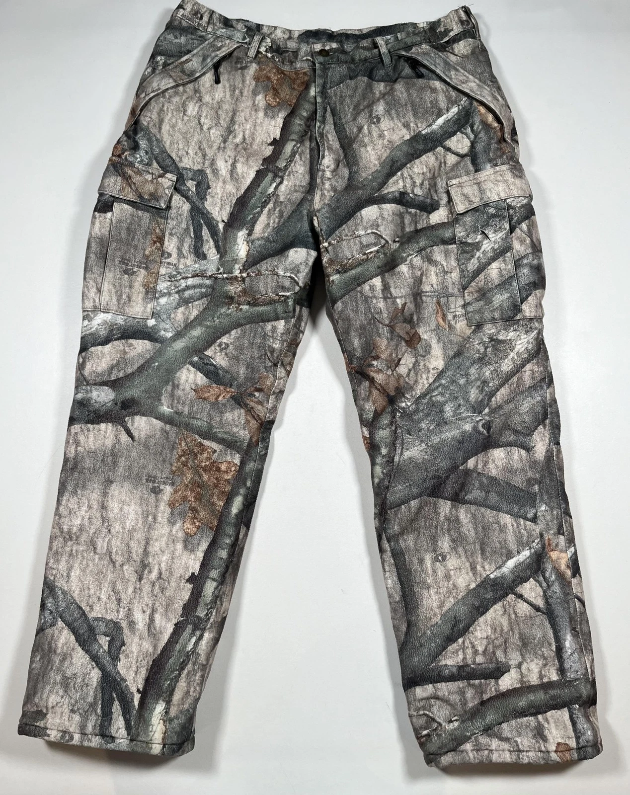 Cabela's Dry-Plus Pants Mens 38 Gray Camo Cargo Insulated Waterproof Hunting