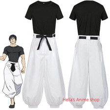 Anime Jujutsu Kaisen Fushiguro Toji Uniform Cosplay Costume T-shirt Pants Set