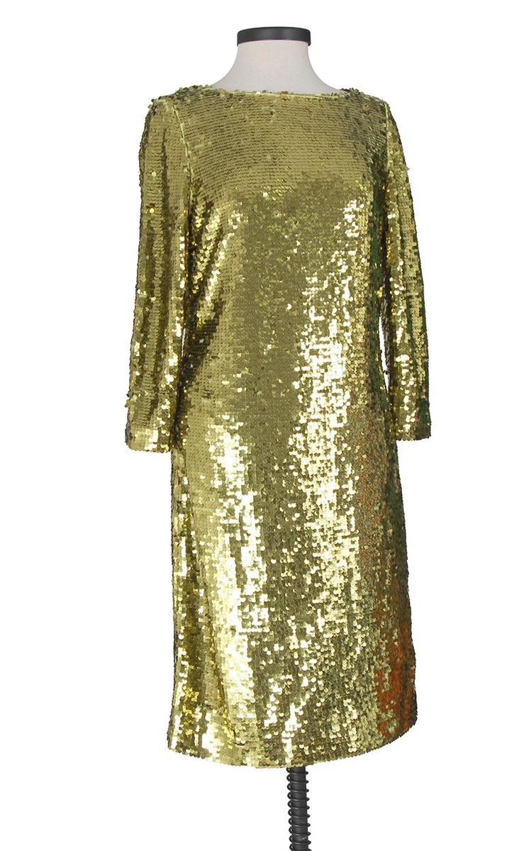 plus size gold boat neck long sleeve dress Formal Dress Shops Inc Modern Mother OF THE Bride Dress Champagne/Gold 3XL