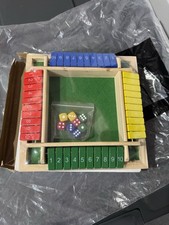 Wooden Dice Board Game Shut The Box for 4 Players Flaps  Dices Game