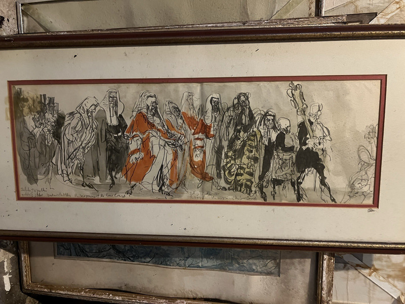 Feliks Topolski "The Re-Opening of the Law Courts" Lithographic Print