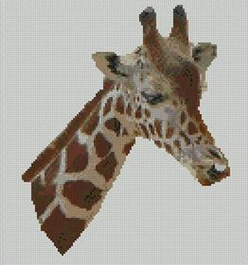 SUSANMOWER Giraffe Head Counted Cross Stitch Kit 14" x 9.5" 35.7cm x 24.1cm A2298