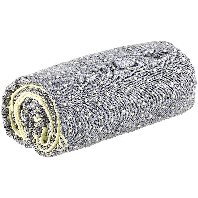 2in1-Mikrofaser-Yoga-Handtuch & Auflage, saugfähig, rutschfest, grau - Bild 4 von 4