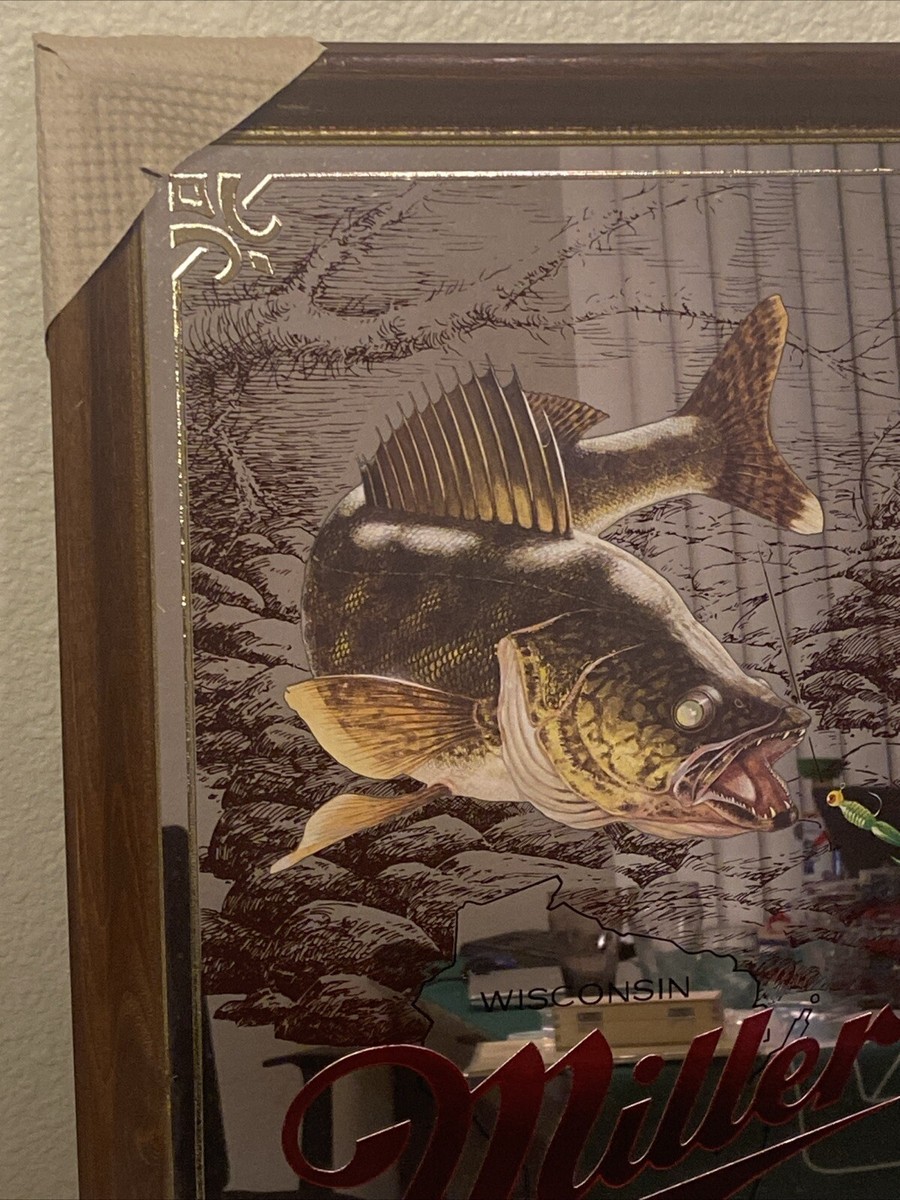 Miller High Life Beer Wildlife Series Walleye Wood Frame Miller High Life Beer Wildlife Series Walleye Wood Frame