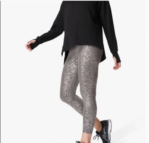 Sweaty Betty Women's Goddess Silver Terrazzo 7/8 leggings, Small, gray foil  | eBay