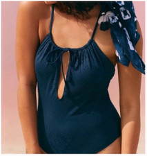 Aerie Eyelet Keyhole One Piece Swimsuit Navy Size M 0041